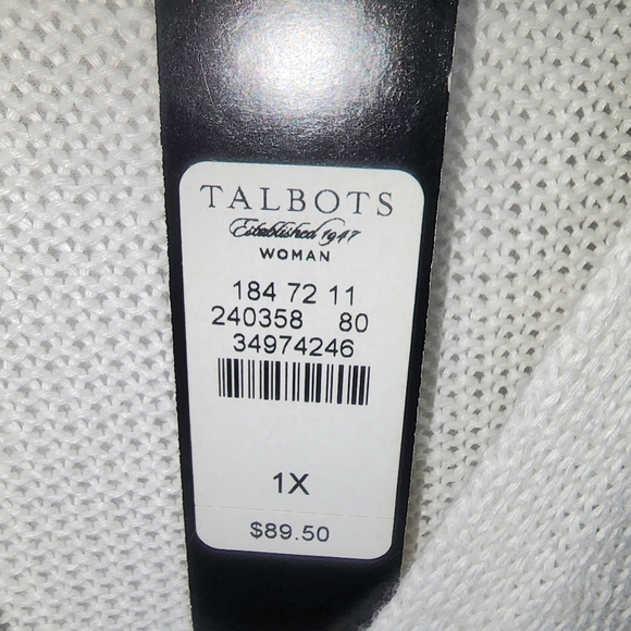 Talbots White Mixed Media Sweater - Picture 4 of 10